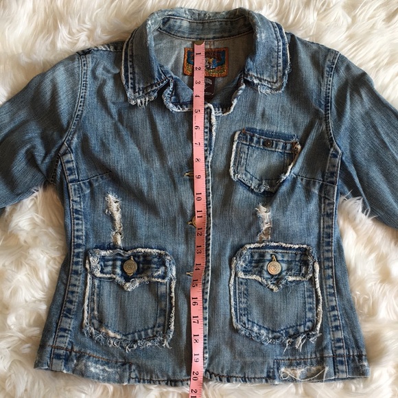 True Religion Distressed Jeans Blazer - Picture 3 of 11